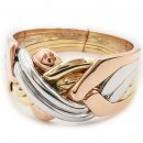 14k Yellow/White/Rose Gold Puzzle Ring 6-band